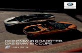 BMW i8 Preisliste Juli 2019 · Nur für BMW i8 Coupé Telefonie mit Wireless Charging (siehe Seite 32) Nur für BMW i8 Roadster BMW Display Schlüssel mit 2,2" LCD-Farbdisplay inkl.