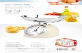 mod.: G20003 - Aska...Bilancia meccanica da cucina Mechanical kitchen scale mod.: G20003 - Aska ASKA: Caratteristiche di funzionamento • Bilancia meccanica da cucina • Suddivisione