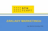 ZÁKLADY MARKETINGU - stuba.sk · marketingu stimulácia dopytu, výrobok do povedomia, motivácia vyskúšať maximalizácia podielu na trhu maximalizácia zisku, snaha ochrániť