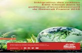 Intégration des critères ESG-Climat dans la politique d ... · France s’appuie sur une démarche de gestion des risques et crée les conditions d’un dialogue avec toutes les