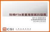 陸韓FTA看臺灣服貿的發展推動兩岸服務貿易協議 的通過 加速兩岸貨品貿易協議的簽署 9 謝謝指教! 10 CSI Taiwan Coalition of Service Industries *aFTA