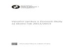 Výroční zpráva o činnosti školy - Gymnázium Botičská · Vis Unita, působící při gymnáziu, přispěl na provoz Střediska volného času a nákup literatury do školní