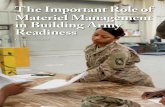 The Important Role of Materiel Management in Building Army ... · prove readiness. With continuous introspection, assessment, and a commitment to readiness, AMC’s materiel enterprise