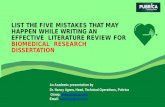 Five mistakes that may happen while writing an literature review for biomedical research – Pubrica