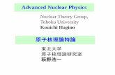 Advanced Nuclear Physicshagino/lectures/nuclth18/...Contents Nuclear Many-Body Problems (Low-energy) Nuclear Physics to understand rich nature of atomic nuclei starting from nucleon-nucleon