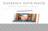 SINDH SPEAKS - sanipanhwar.com Speaks.pdf · literature, especially the poetry, he has consciously tried to achieve the same greatness and superb sublimity and no doubt he has achieved
