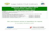 Lega Calcio Friuli Collinare - LCFC · Comunicato Ufficiale nr. 11 del 20.11.2014 Gare disputate dal 12.11.2014 al 19.11.2014 Lega Calcio Friuli Collinare Stagione Sportiva 2014-2015