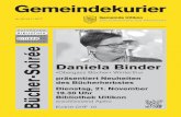 Bücher-Soirée Eintritt CHF 10 · 1 Gemeindekurier N. r35/1611. . 2017 Daniela Binder «Obergass Bücher» Winterthur präsentiert Neuheiten des Bücherherbstes Dienstag, 21. November