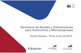 2019 Seminario de AYUDAS Y SUBVENCIONES Consulting · Seminario de Ayudas y Subvenciones para Autónomos y Microempresas Vitoria-Gasteiz, ... .-Medianas empresas de Base tecnológica: