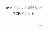 IPアドレスと経路制御 TCPパケットmizutani/ict/tcp_ip.pdfDNSサーバに名前解決の問い合わせを行うことで知る • IPアドレスやDNSサーバを手動で設定
