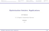 Optimisation linéaire: Applications · Voir chier Ex1-Oak Products.xlsx MTH8415: Optimisation lin eaire: Applications 17/60 Solveur Excel Autres solveurs Approx. lin eaires Jeux