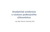 Analytická evidencia v sústave podvojného účtovníctva evide… · Analytická EVIDENCIA • Účtový rozvrh obsahuje syntetické účty z rácovej účtovej osnovy a ôže