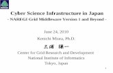 Cyber Science Infrastructure in Japan · 1. Cyber Science Infrastructure in Japan - NAREGI Grid Middleware Version 1 and Beyond - June 24, 2010 Kenichi Miura, Ph.D. 三浦謙一.