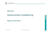 Dataorientert modellering · 9. mars 2005 INF2120 Prosjekt i modellering 3 INF 2120 ORM og 100%-prinsippet • ORM er en metode for å beskrive informasjonsstruktur • ORM baserer