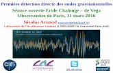 Séance ouverte Ecole Chalonge – de Vega Observatoire de Paris, … · 2017-01-03 · Première détection directe des ondes gravitationnelles . Séance ouverte Ecole Chalonge –