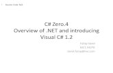 C# Zero.4 Overview of .NET and introducing Visual C# 1...ASP.NET MVC. A CLR verziói.NET 1.0 .NET 1.1 .NET 2.0 3.0 3.5.NET 4 2002 2003 2005-08 2010 CLR 1.0 CLR 1.1 CLR 2.0 CLR 4 SP1.