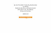 EXPORTWAARDE VAN NEDERLANDSE POPULAIRE MUZIEK · 2014-01-14 · Exportwaarde van de Nederlandse populaire muziek 2012 5 Tabel 1: Overzicht van de waarde in miljoenen € en % door