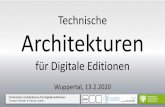 Technische ArchitekturenTechnische Architekturen für Digitale Editionen Torsten Roeder & Patrick Sahle Technische Architekturen für Digitale Editionen Wuppertal, 13.2.2020
