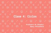 Clase 4: Ciclos - ninaspro.cl · Ciclos Es importante recordar que cuando hacemos un algoritmo el computador lo sigue de manera lineal. Cuando introducimos un ciclo le decimos