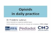 Opioids in daily practice - bapanaesth.be€¦ · Opioids in daily practice B el gi an P aed i atr i c P ai n As s oci ati on Dr Frédéric Lebrun Soins intensifs et urgences pédiatriques