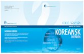 K PORTUGISISK KOREANSK · ISBN: 978-82-8195-071-9 (trykket) 978-82-8195-072-6 (på nett) tt ISNN: 1890-3622 ww w .frem m edsp raksente et.no K I SPESIALUTGAVE / NR 33 / Desember 2015