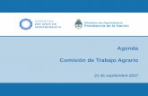 Agenda Comisión de Trabajo Agrario · 2 Condiciones laborales: Presentación de avances y acuerdos alcanzados en el marco del trabajo realizado en CNTA y funcionamiento de las subcomisiones