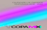 CALENDARIO DE PARTIDOS TEMPORADA 2019 - 2020...G7 Martes 19:00 hrs. Santos Laguna vs. Correcaminos de la U.A.T. TMS Corona FOX G9 Martes 21:00 hrs. Atlas vs. Pachuca Jalisco FOX G5