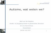 Matt van der Reijden, kinder- en jeugdpsychiater ... · pervasive developmental disorder (PDD) = autism spectrum disorder (ASD) ... not otherwise specified (PDD-nos) Rett syndroom