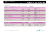 Priser - Telenor · Telenor Erhverv Tillægsprodukter og Services Priser og vilkår Version 1015/V48 - gældende pr. 13. oktober 2015 1 Priser Tillægsprodukter- og Services - Mobil