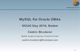 MySQL für Oracle DBAs - FromDual · 2016-06-23 · Physisches Backup mit MySQL Enterprise Backup (MEB) (rman) Backup: logisch:mysqldump >full_dump.sql physisch:mysqlbackup backup-and-apply-log
