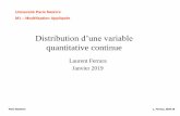 Distribution d’une variable quantitative continue · 2019-01-05 · Objectif • On s’intéresse à une variable aléatoire quantitative continue X de loi inconnue P à densité