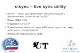 clsync – live sync utility...файловые системы только для чтения; единые общие файловые хранилища; блочная репликация;