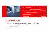 Oracle TimesTen (In-Memory Database Cache) · 2009-04-16 · реального времени Oracle TimesTen, ... и линейного ... while complex, web-based, applications