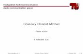 Boundary Element Method - Fabio Kaiser | // acoustics · Boundary element methods in acoustics Computational Mechanics Publications Wu, T.W. Boundary element acoustics: Fundamentals