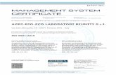 MANAGEMENT SYSTEM CERTIFICATE - Agribioeco ISO 9001.pdf · Lack of fulfilment of conditions as set out in the Certification Agreement may render this Certificate invalid. DNV GL Business
