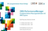OBS.PerformanceManager · Auszug aus der Preisliste: IBM Cognos Express 8 Listenpreise Xcelerator TM1 Planer + Cognos Insight Reporter Cognos BI Advisor + Cognos Insight Alle Module