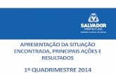 1º QUADRIMESTRE 2014 - transparencia.salvador.ba.gov.br · ORÇAMENTO 2014 Realizado contingenciamento inicial de R$ 2,0 bilhões do Orçamento de 2014, equivalente a 31,6% de seu
