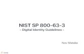 NIST SP 800-63-3 · SP 800-63-3 全体構成 4つのドキュメントによって構成される SP 800-63-3 ~ Digital Identity Guidelines ~ SP 800-63A ~ Enrollment & Identity Proofing