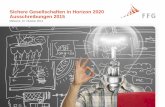 Sichere Gesellschaften in Horizon 2020 Ausschreibungen 2015 · 4. Smart cities and communities SC3 5. Competitive low-carbon energy SC3 6. Energy Efficiency SC3 7. Mobility for growth