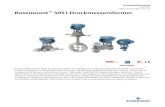 Rosemount 3051 Druckmessumformer - Emerson …...KD FM, CSA und ATEX Ex-Schutz, Eigensicherheit (Kombination von K5, C6, I1 und E8) Trinkwasser-Zulassung(24) DW NSF Trinkwasser-Zulassung