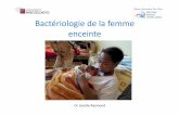 Bactériologie de la femme enceinte - La Revue de …...Infections urinaires de la femme enceinte Recommandations de la SPILF 2015 • Bactériurie asymptomatique: 2 à 10% persiste