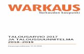 TALOUSARVIO 2017 JA TALOUSSUUNNITELMA 2018 2019 · Varkauden kaupungin väestöennuste ikäluokittain vuosina 2015 – 2019 (lähde: Tilastokeskuksen väestöennuste 2015) 0-6 v.