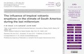 The influence of tropical volcanic eruptions on the climate of ... of...Mt. Pinatubo eruption had an e ective radius of up to ˘0.5–0.8µm, comparable in size 3377 CPD 11, 3375–3424,
