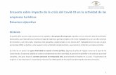 Encuesta sobre impacto de la crisis del Covid-19 en la ...1 Encuesta sobre impacto de la crisis del Covid-19 en la actividad de las empresas turísticas Resumen ejecutivo Síntesis