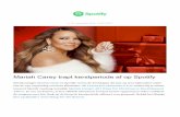 Mariah Carey trapt kerstperiode af op Spotify - Spotify-nl (bericht) · 2019-11-21 · 2 1 n o v e m b e r 2 0 1 9 , 1 5 : 0 0 ( C E T ) Mariah Carey trapt kerstperiode af op Spotify