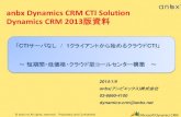 anbx Dynamics CRM CTI Solution Dynamics CRM 2013版資料カスタマイズ・管理・操作性 がシンプル ③システム運用管理が非常に楽で簡単 ①容易でシンプルなカスタマイズ・コミュニケーターの操作性も容易