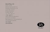 BeoPlay A1 · 2016-11-28 · KO 전원 버튼을 눌러 BeoPlay A1 를 켭니다. 흰색 제품 표시등이 켜지고 BeoPlay A1 을 설정할 준비가 됩니다. NL Druk op de