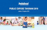 PUBLIC EXPOSE TAHUNAN 2019 · susu bubuk, es krim dan mentega keripik (kentang, singkong, tempe, ubi ungu, jagung), extruded snacks dan biskuit Penyedap Makanan Nutrisi & Makanan