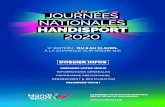 LES JOURNÉES NATIONALES HANDISPORT 2020 · le rendez-vous incontournable des acteurs du mouvement  nationales 2020 handisport prÉparez votre venue informations gÉnÉrales