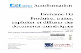 Autoformation Domaine D3 Produire, traiter, exploiter et ...randonneix.cours.free.fr/C2i/D3-Autoformation.pdf · met en œuvre en utilisant des logiciels de production de documents